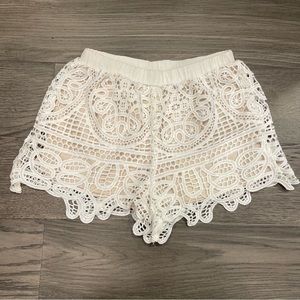 LIV Tulum White Lace Shorts Size Medium